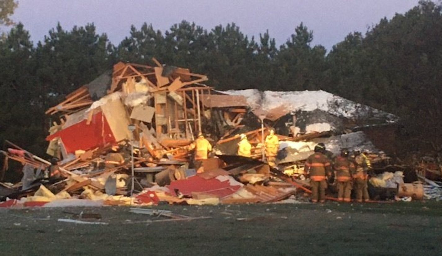 Five people were injured early Oct 23, 2021, after their house exploded in Cambridge, Minn.  credit: Isanti County Sheriff's Office