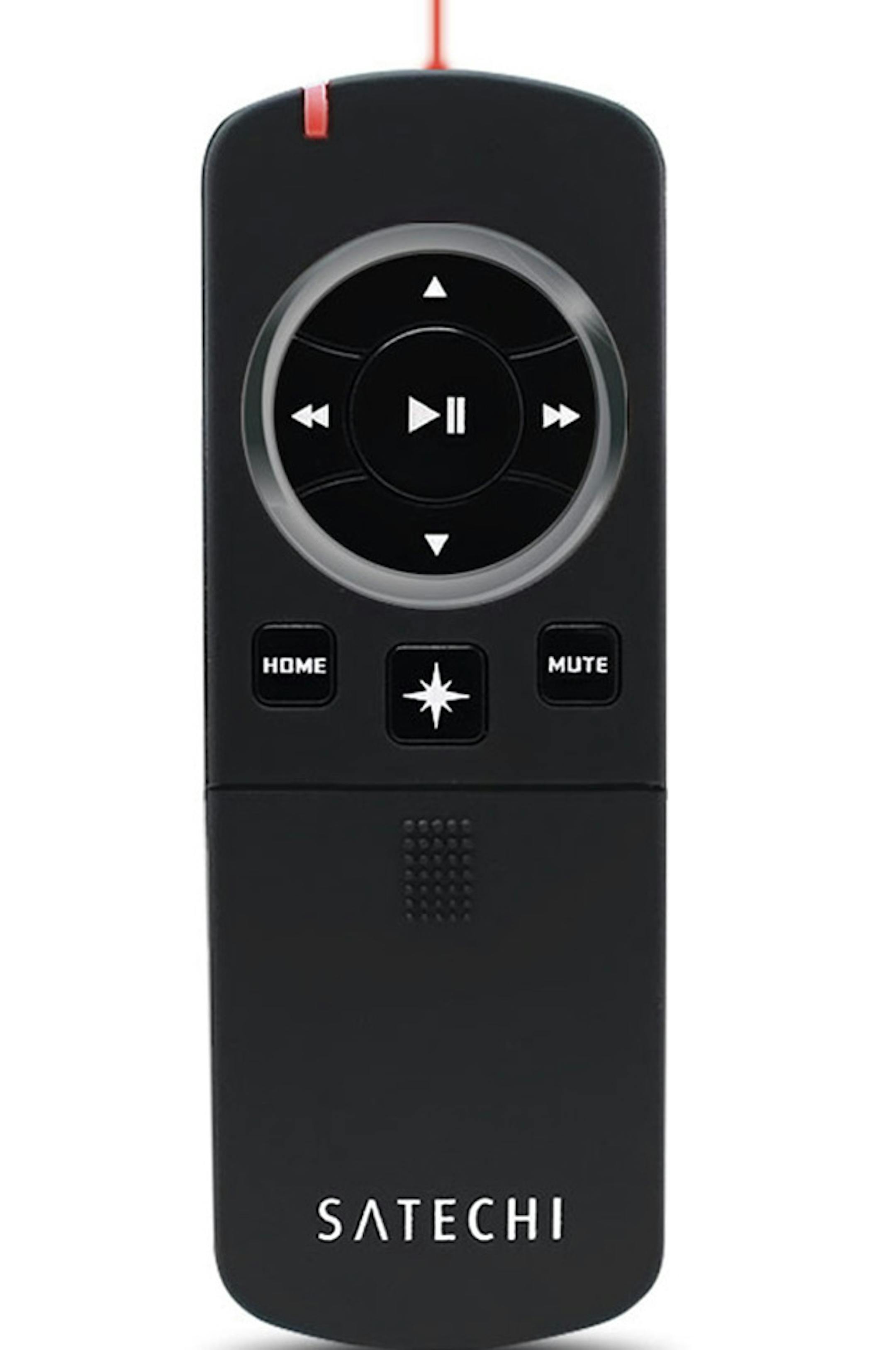 Satechi's Bluetooth (BT) Smart Pointer is a lightweight, portable remote that gives users the freedom to control media, such as music and videos, and presentations, such as Keynote and PowerPoint, with the touch of a button. (Satechi/MCT) ORG XMIT: 1132708 ORG XMIT: MIN1212271222040837