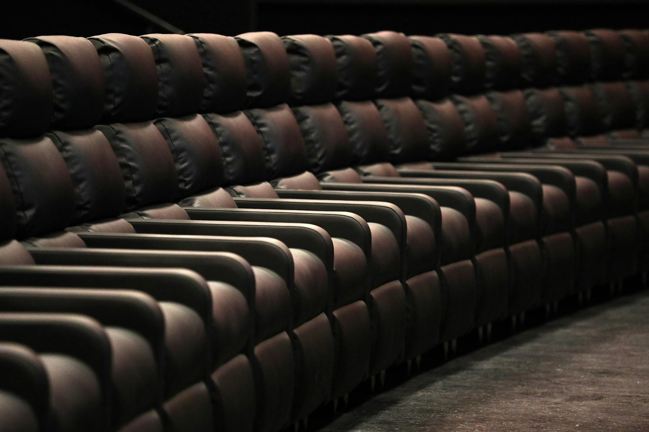 Reclining seats fill every spot in every theater at Alamo Drafthouse Cinema.