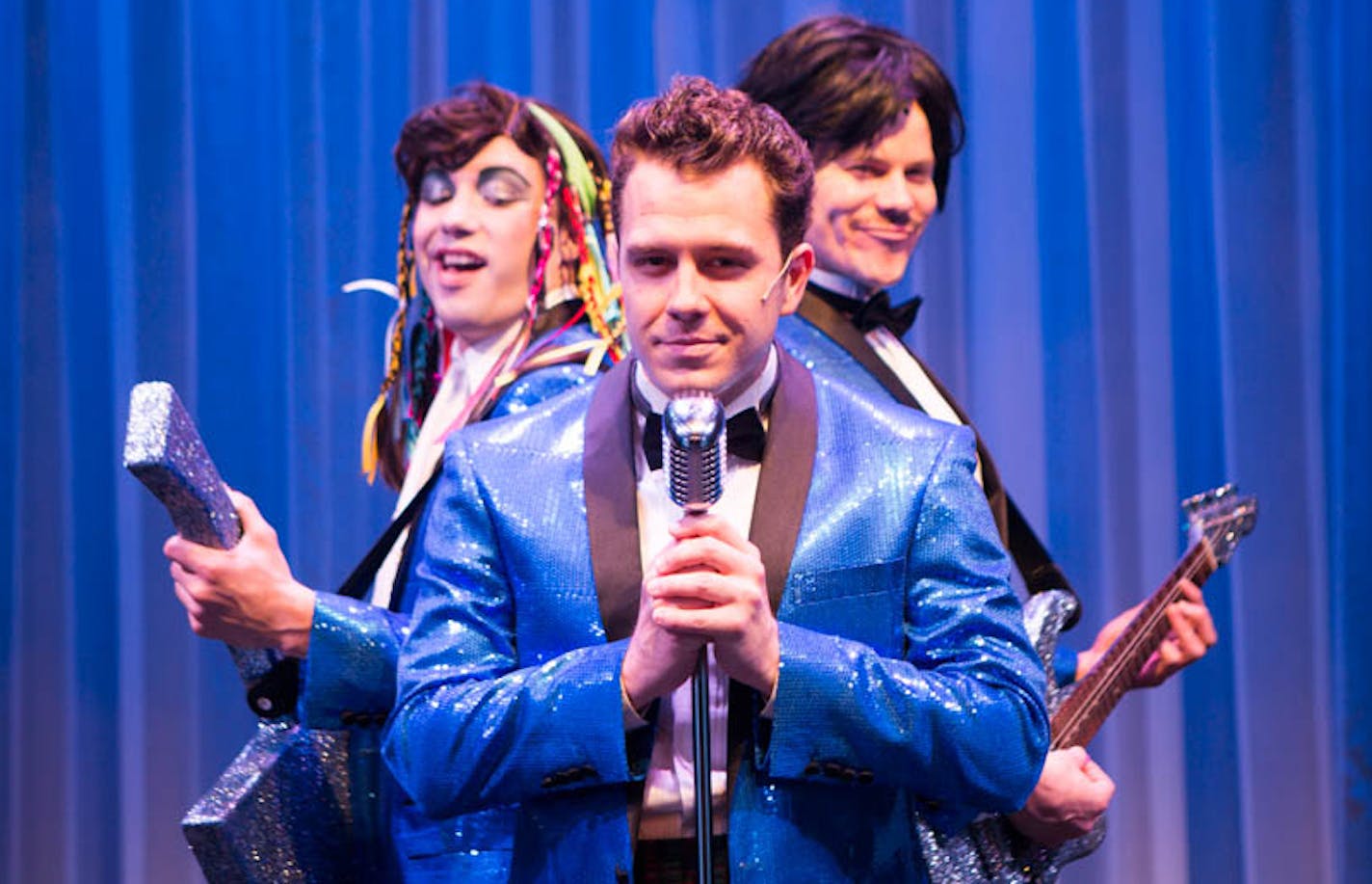 Old Log Theatre From left, Caleb Fritz Craig, Eric Morris and Mathias Becker in Old Log Theatre's "The Wedding Singer."