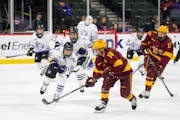Gophers forward Abbey Murphy (18) leads the nation with 1.15 goals per game — 15 goals in 13 games.