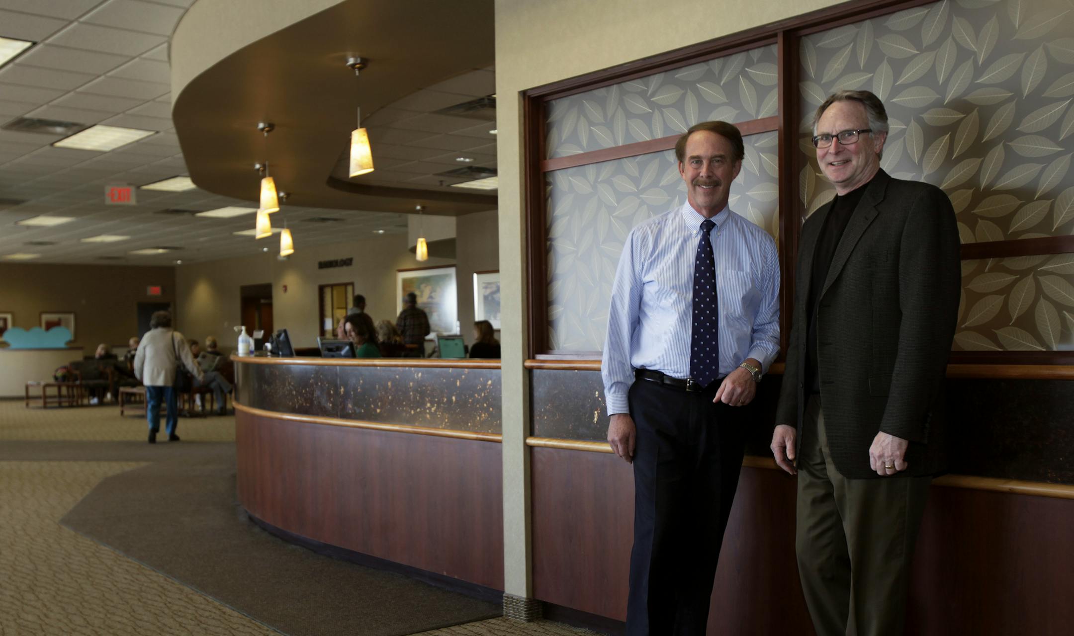 Bob Wilcox, (left) administrator of the Lakeview clinic system, and Dr. Donald Somers, the president of Lakeview clinic system. Waconia, MN on March 18, 2013. ] JOELKOYAMA‚Ä¢joel koyama@startribune.com Bob Wilcox, administrator of the Lakeview clinic system, and Dr. Donald Somers, the president of Lakeview clinic system. Lakeview Clinics, which operates four medical clinics on the outskirts of the Twin Ciities, is building a new clinic in fast-growing Chaska. This is for the Bri