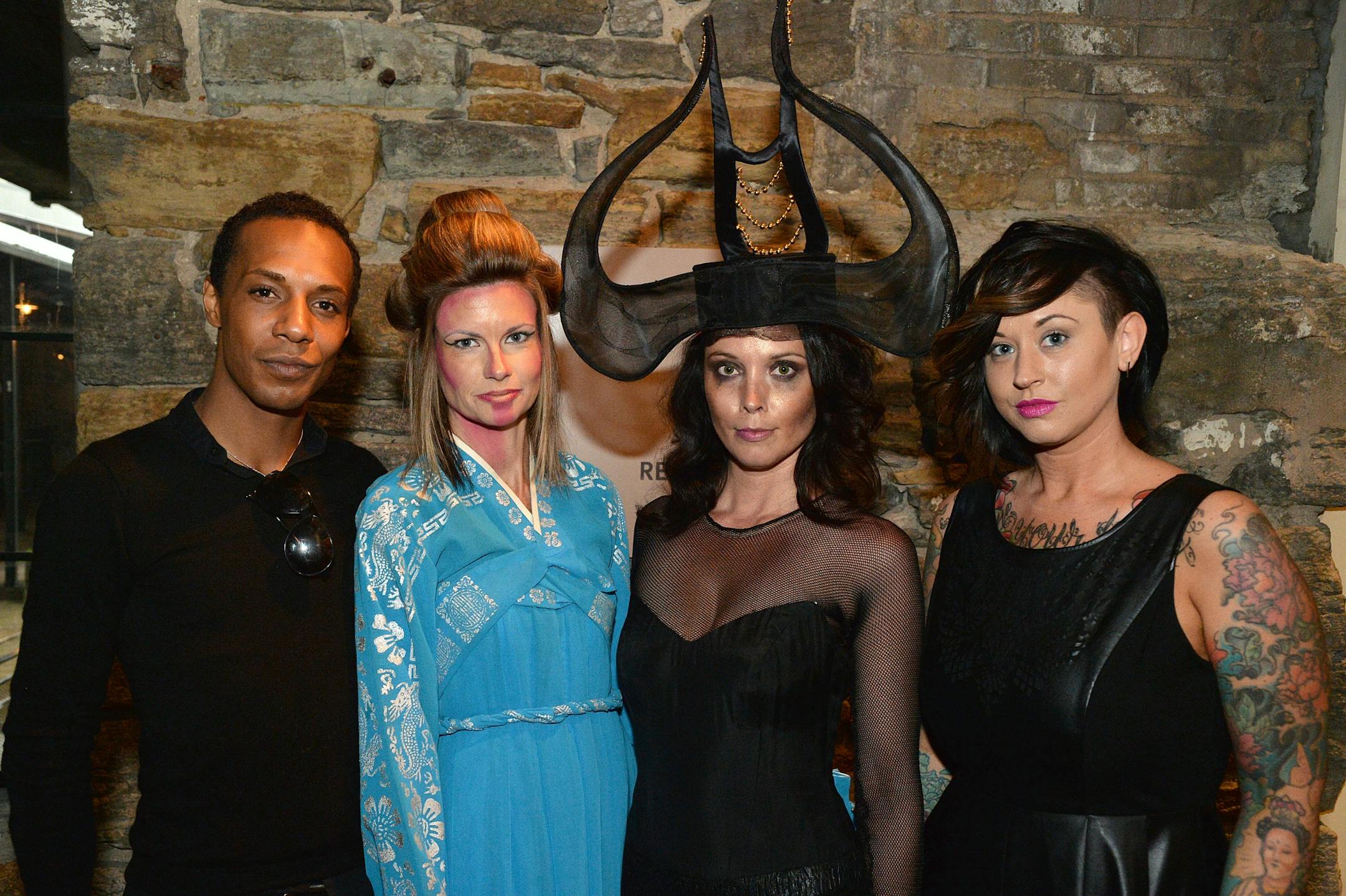 Beauty and style director Anthony Okoye, models Kendra Atkinson and Jessica Cashin and hair stylist Sara Kringle.