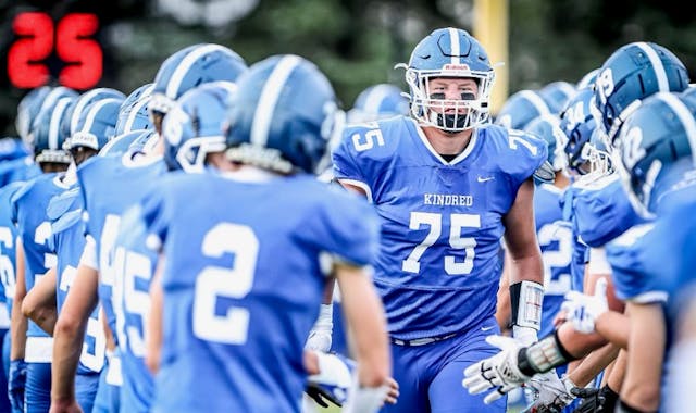 Kindred lineman and Gophers recruit Riley Sunram is the No. 1 senior in North Dakota and making an impact in all three phases this season.
