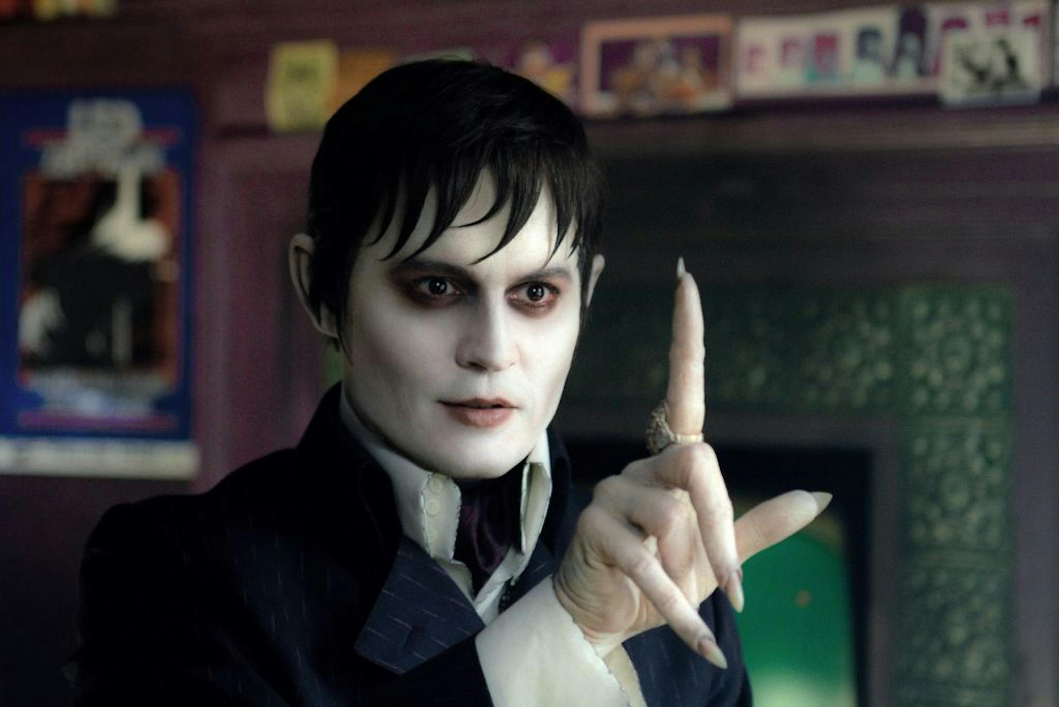 In this film image released by Warner Bros., Johnny Depp portrays Barnabas Collins in "Dark Shadows."