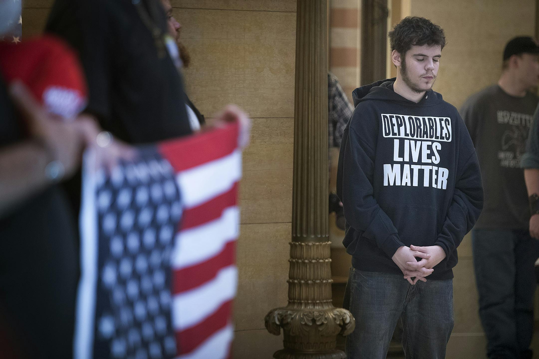 An anti-Sharia law group and antifascist protesters clashed during dueling rallies at the Minnesota State Capitol, Saturday, June 10, 2017 in St. Paul, MN. When a small faction of the anti-sharia group challenged the protesters outside, the Minnesota State Patrol had to intervene.