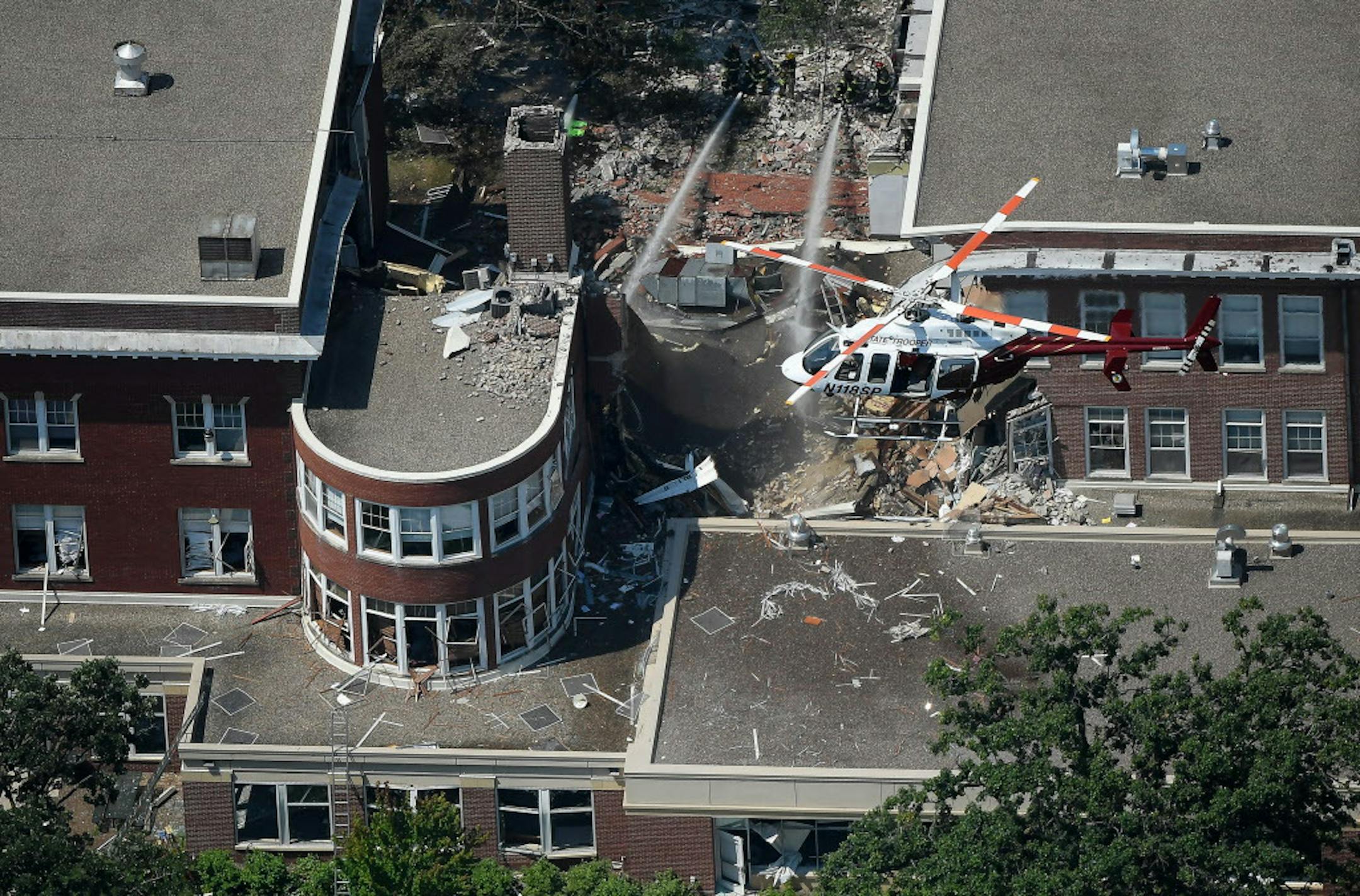 Emergency workers responded to the explosion at Minnehaha Academy that August afternoon.