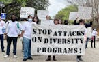 Students protest efforts to end diversity, equity and inclusion programs in Texas.