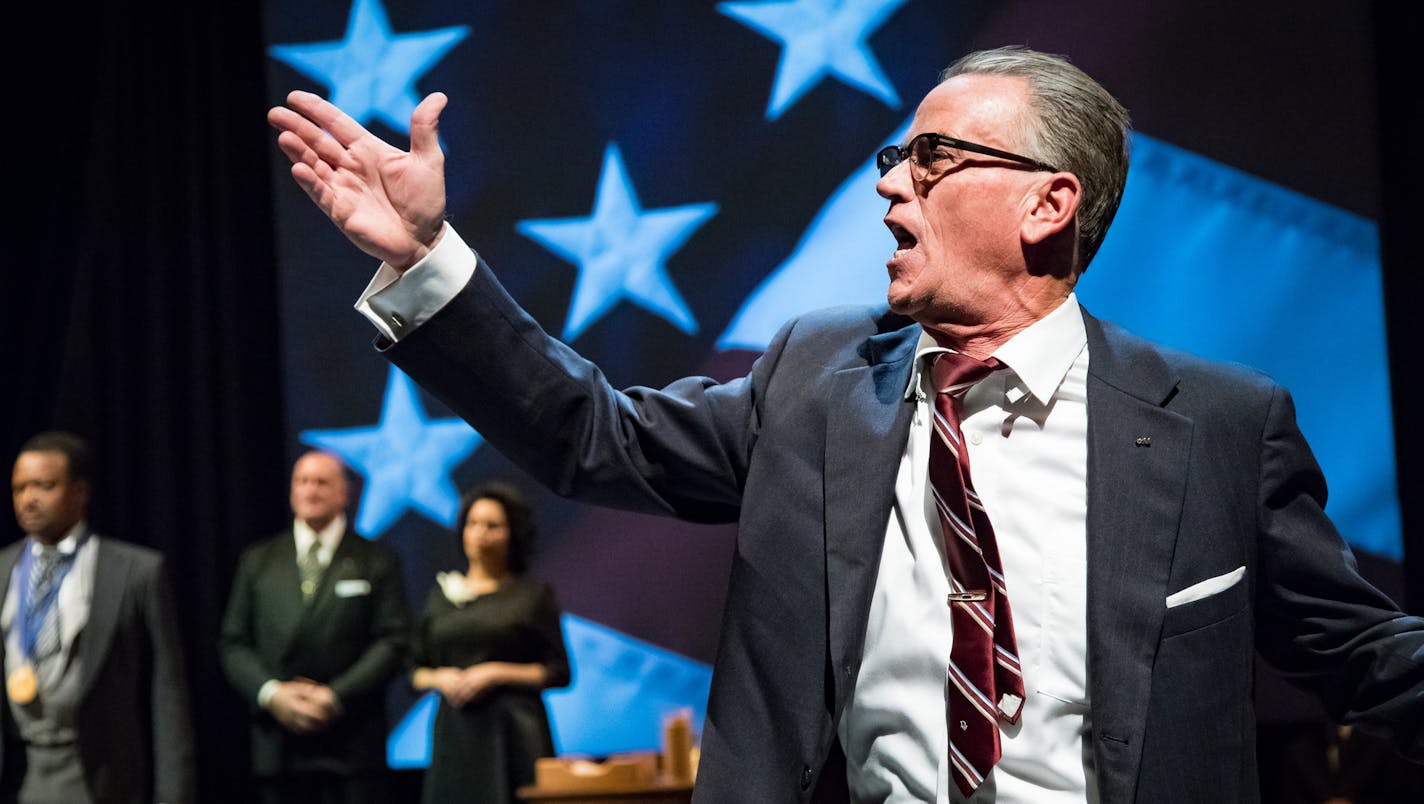 Pearce Bunting as Lyndon B. Johnson in "All the Way" at History Theatre. Photo by Rick Spaulding