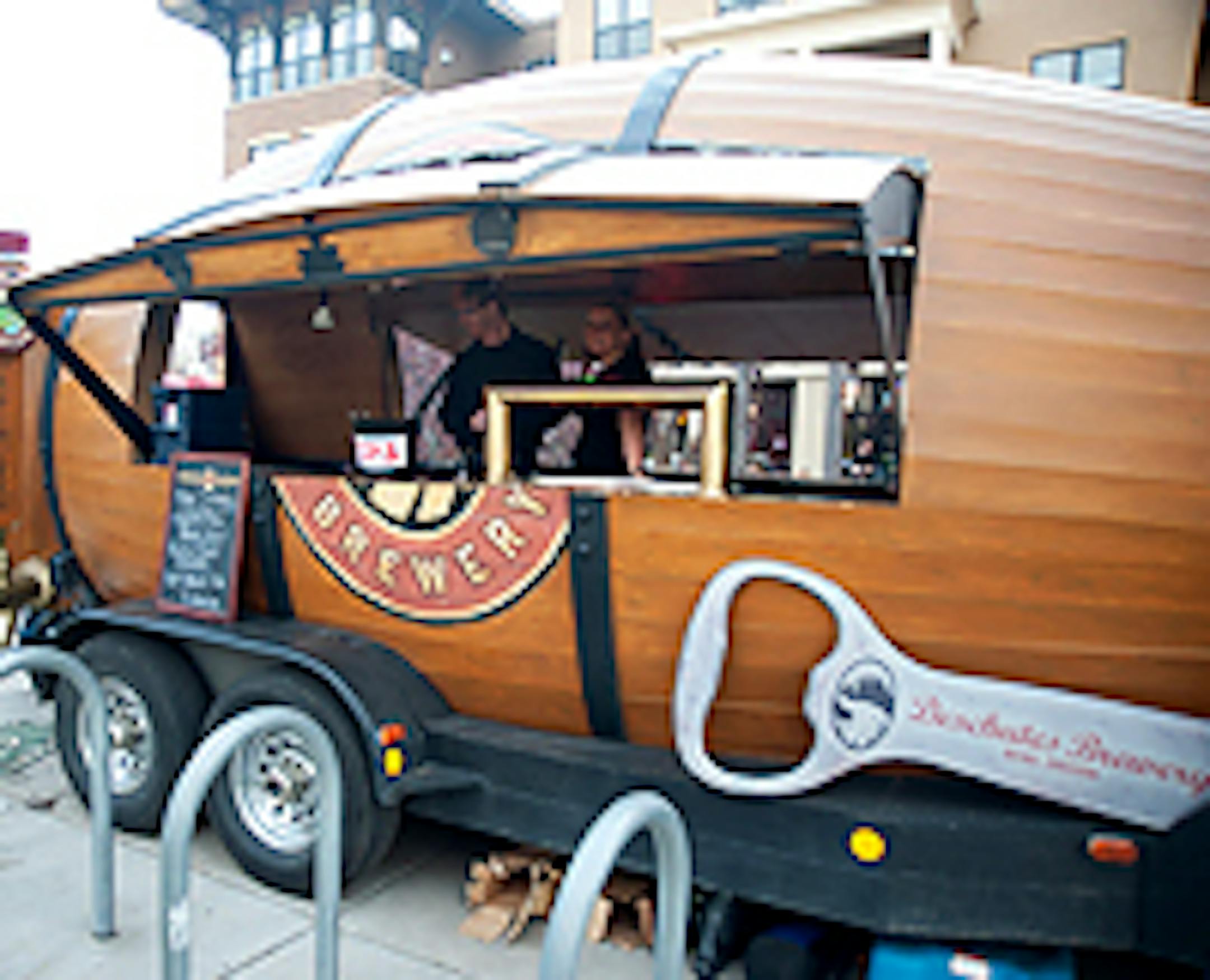 Deschutes' mobile bar, Woody, appeared at the Longfellow Grill last week