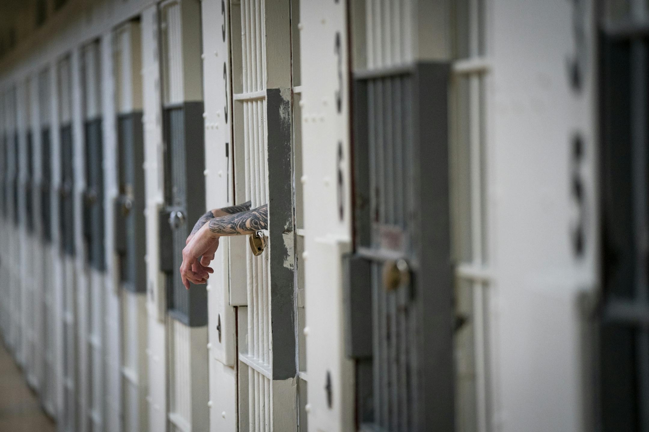 Prison inmates were on lockdown inside A Cell Hall as legislators and reporters toured Stillwater prison on Jan. 25.
