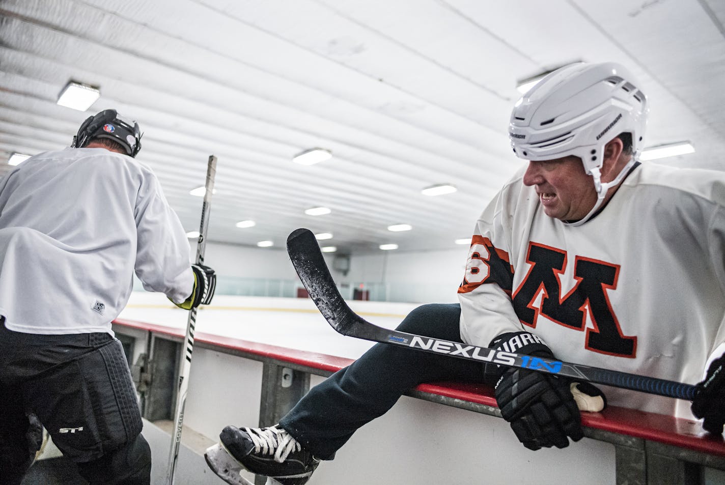 Lobbyist Joel Carlson, and former District 9A Representative loves to play hockey with the group.] For decades, through divisve policy debates and state elections, a group of legislators have upheld a very Minnesotan tradition: ice hockey. Each Sunday night a group plays at the Highland Arena in St. Paul. RICHARD TSONG-TAATARII &#xa5; richard.tsong-taatarii@startribune.com