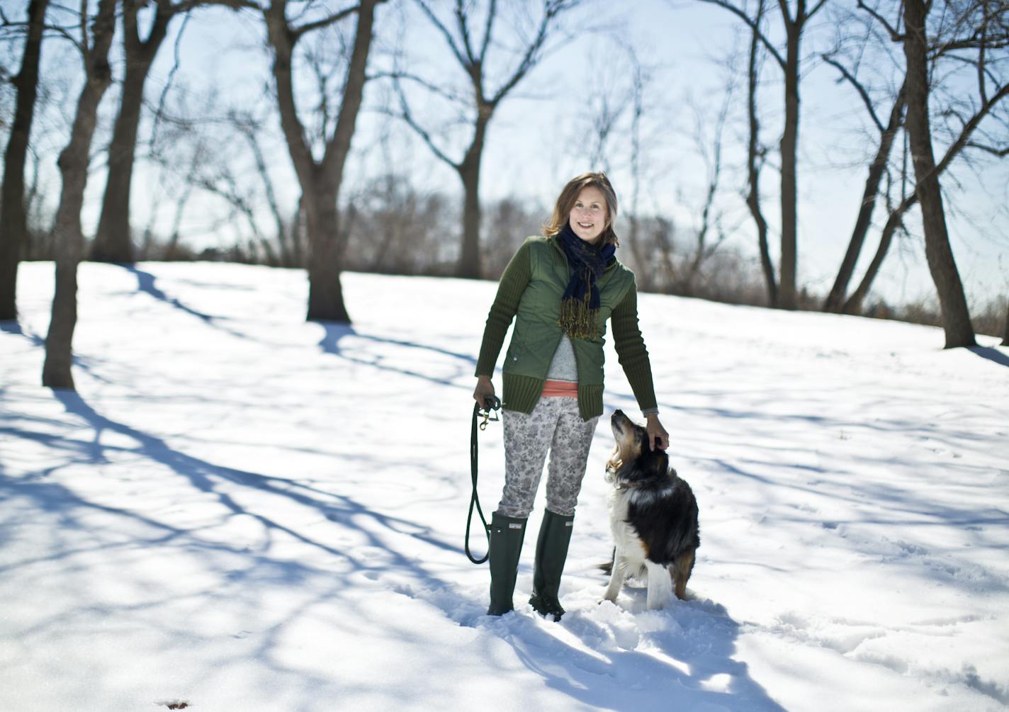 Sarah Stonich is a local author who kind of flown under the radar despite getting international praise for her three previous books, two story collections and a memoir about building a cabin up north that radiates a strong sense of Minnesota place. Vacationland, her latest story collection, is getting her strongest reviews yet. She was photographed with her dog Betsy at Silverwood Park in St. Anthony, Minn., on Friday, March 22, 2013.] (RENEE JONES SCHNEIDER * reneejones@startribune.com)