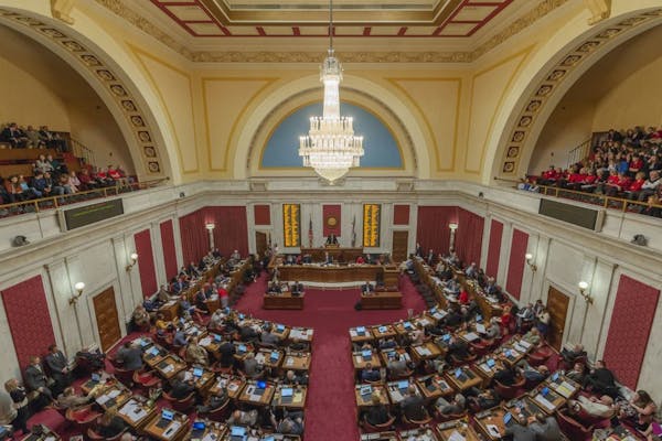 Delegates debate Senate Bill 451, commonly referred to as the omnibus education bill, in the House of Delegates chamber at the Capitol in Charleston, 