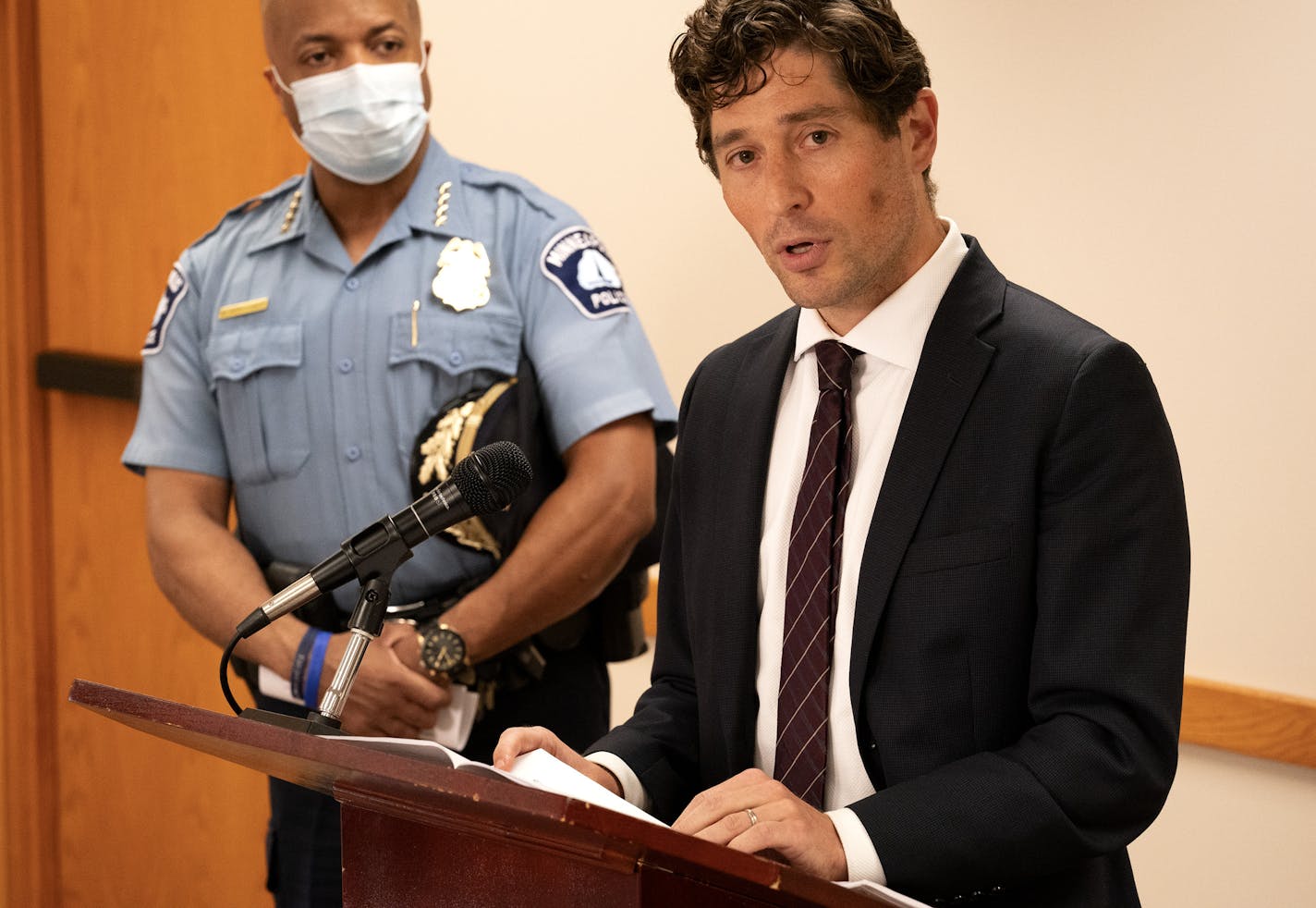 Minneapolis Mayor Jacob Frey, right, and Police Chief Medaria Arradondo.