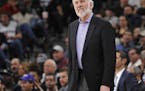 San Antonio Spurs coach Gregg Popovich watched his team play the Timberwolves on March 4 in San Antonio. Darren Abate/Associated Press