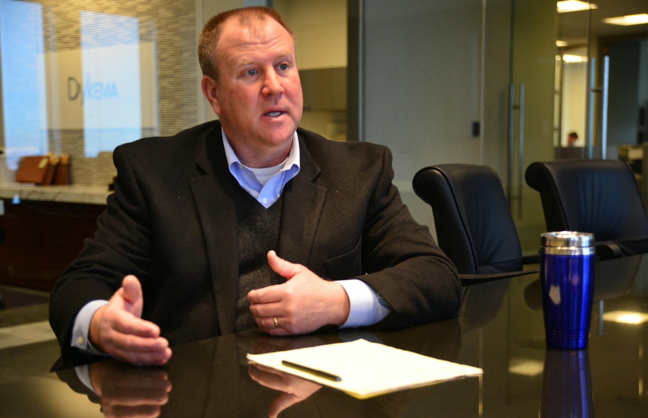 Joe Roach, is the managing member of Dykema a Michigan-based law firm that has established a foothold in the Minneapolis market. It now is in the process of marketing itself and attracting new lawyers who will bring more business to the firm ] Richard.Sennott@startribune.com Richard Sennott/Star Tribune Minneapolis Minn. Thursday 1/9/2014) ** (cq)