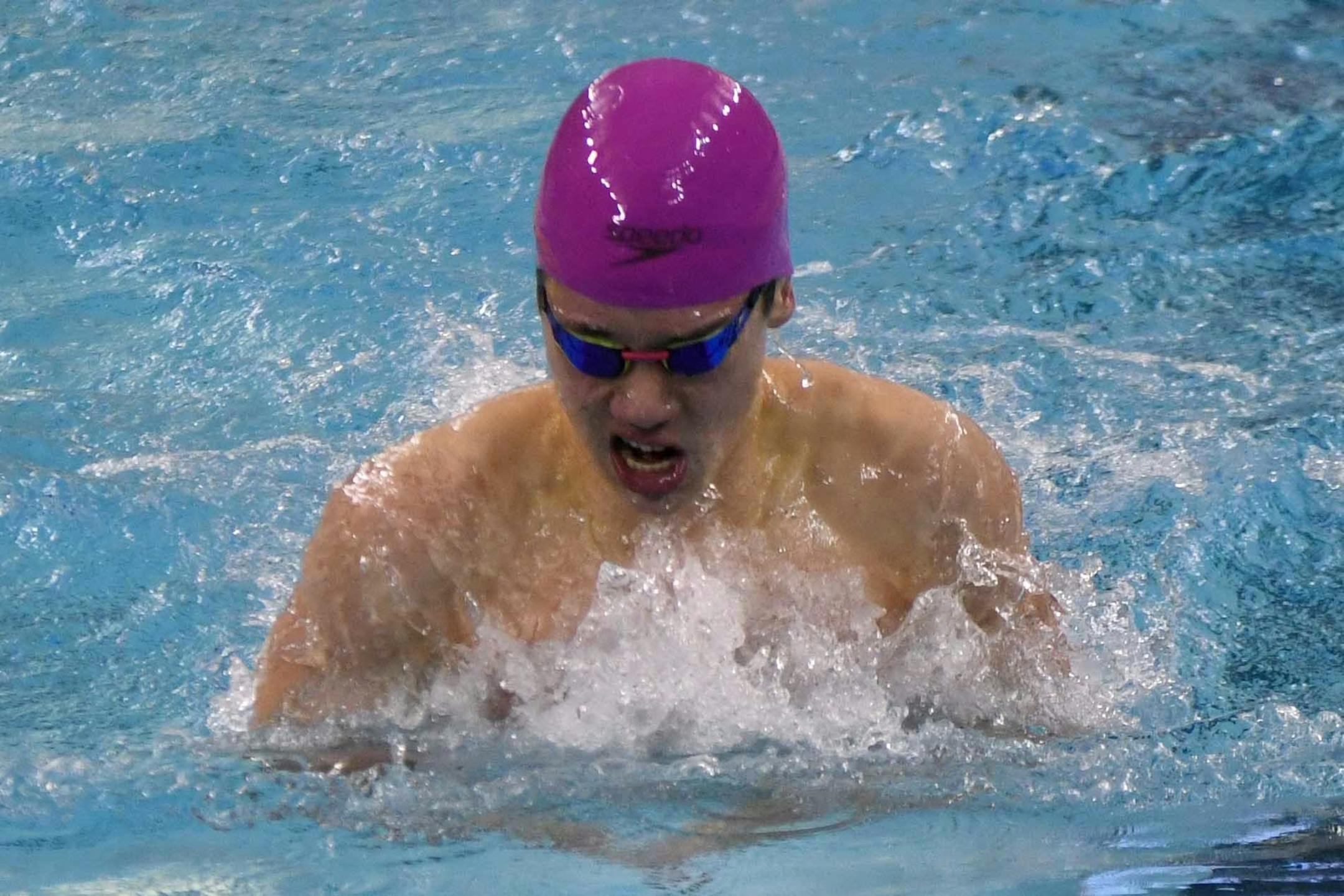 Hayden Zheng of St. Louis Park competed in the 100 yard breaststroke in the 2019 state meet at the University of Minnesota.
