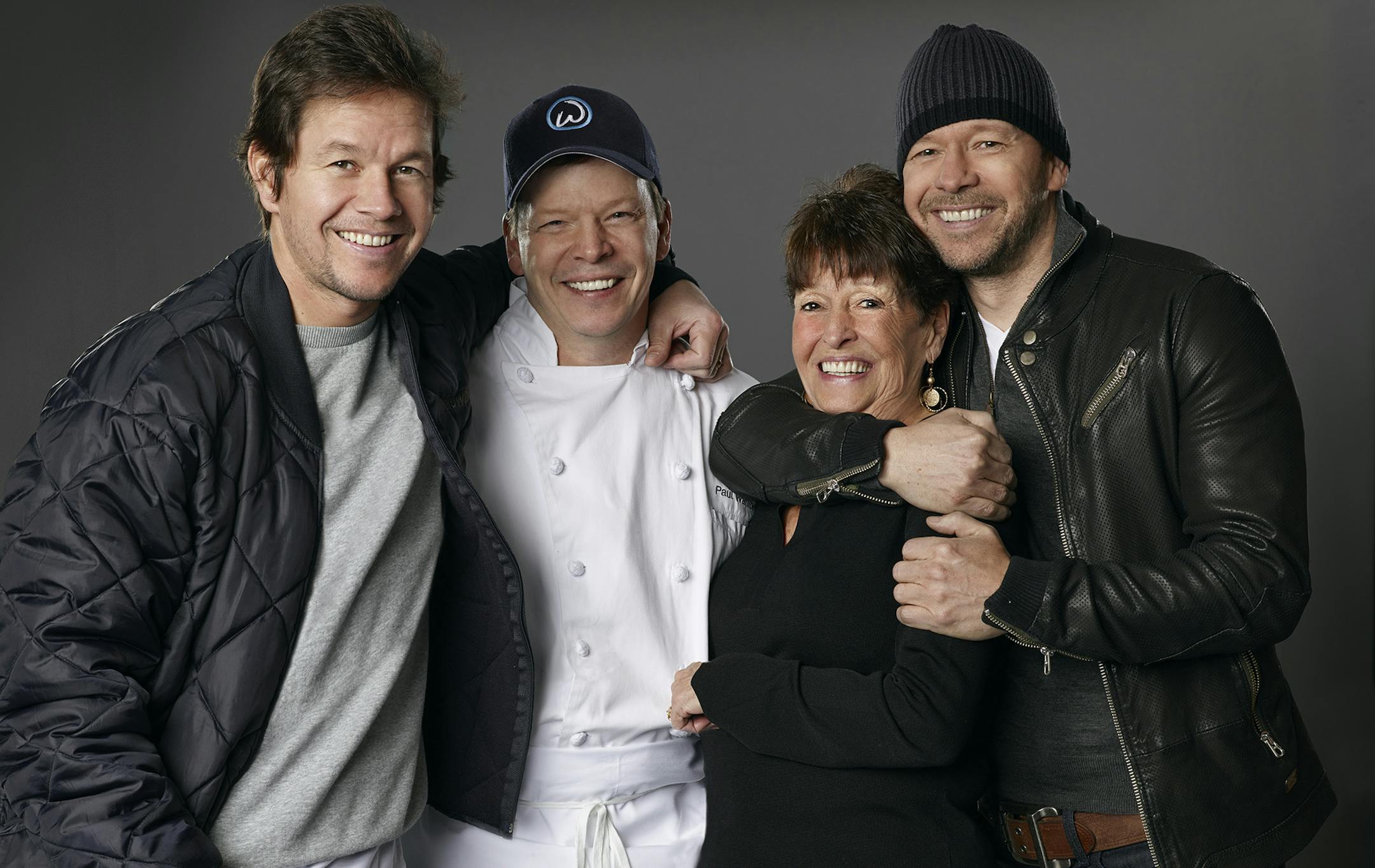 Mark, Paul, Alma and Donnie Wahlberg in "Wahlburgers"
