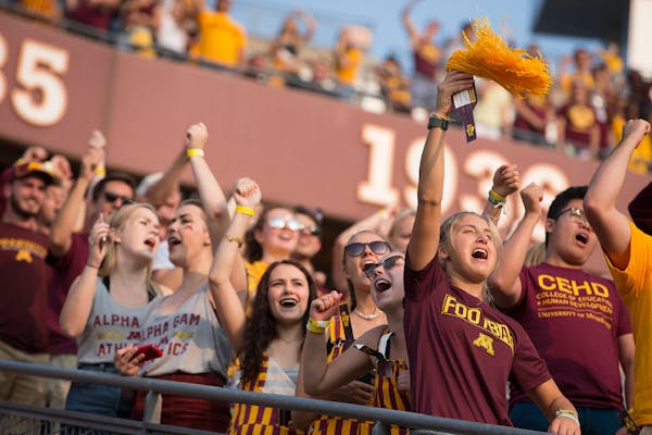 Gophers fans celebrated during a game last season.
