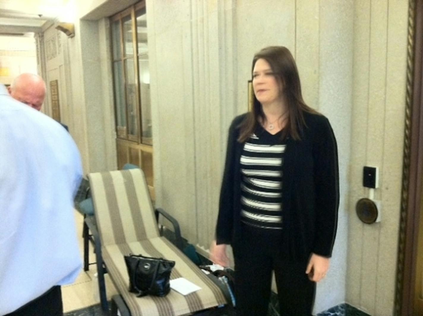 Rep. Joyce Peppin near her campsite