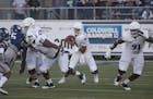 Buffalo quarterback Tyree Jackson runs in the first half of an NCAA college football game against Nevada on Saturday, Sept. 17, 2016 in Reno, Nev. (AP