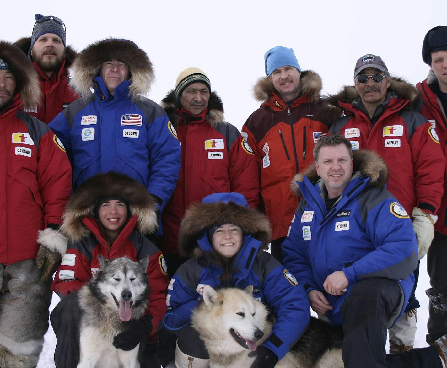 Jerry Stenger, in front far right, with Steger team. For Outdoors Weekend.