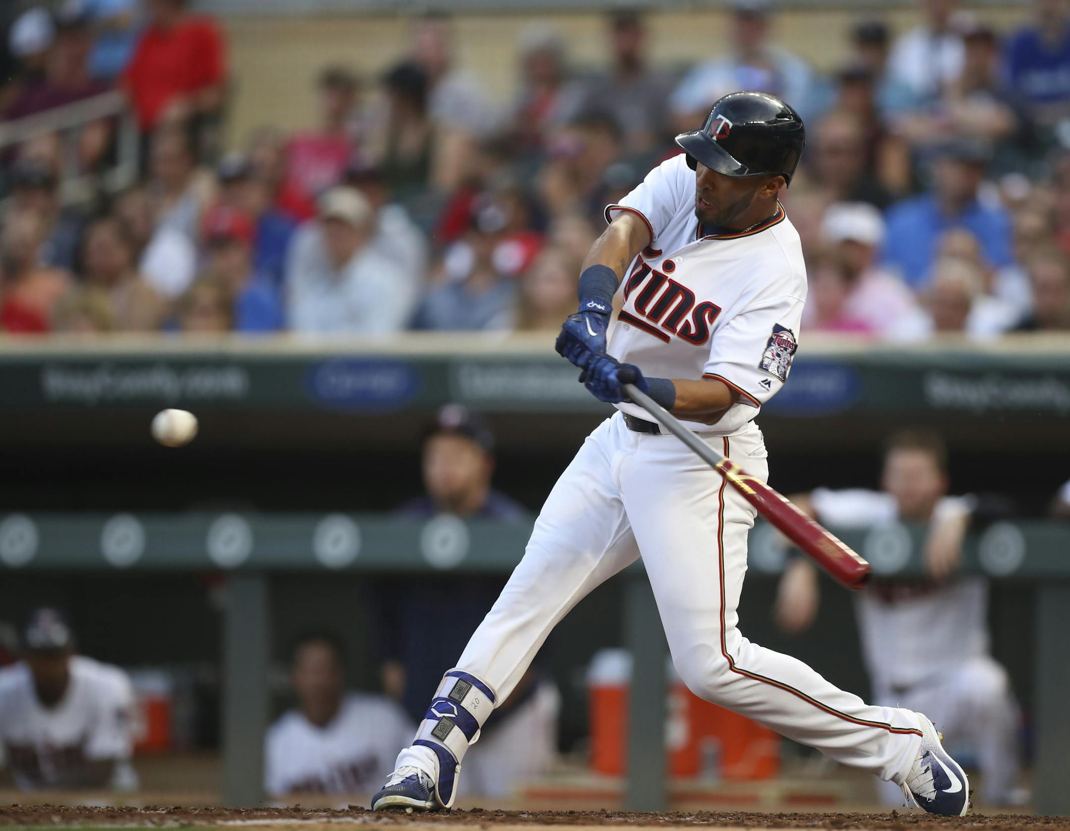 Eddie Rosario hit a two run homer in the second inning to put the Twins ahead of the Mariners 4-3.