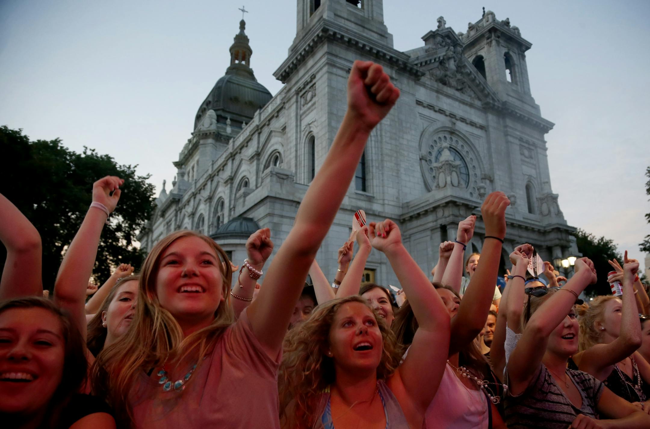 Fans listened to Fitz and The Tantrums performed on the PreferredOne stage at the Basilica Block Party.