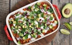 Smoky Chicken and Black Bean Chilaquiles Casserole