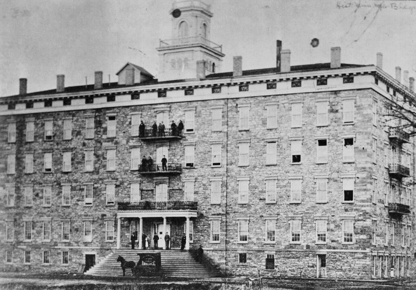 The Winslow House looked like this in 1856 when it was a prominent hotel in St. Anthony (later incorporated as Minneapolis). Eliza Winston&#x2019;s master and his wife stayed here when vacationing.