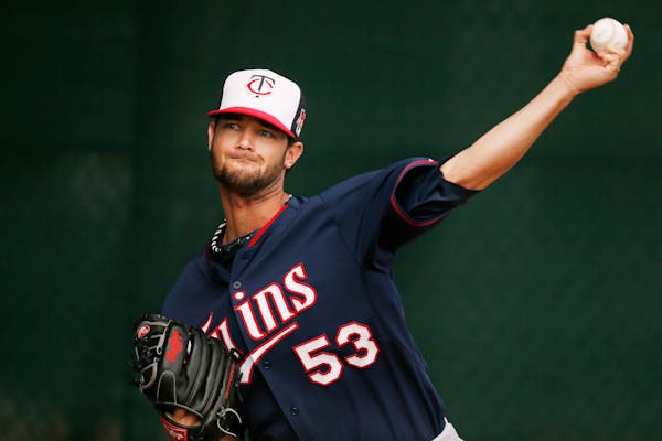 Twins pitcher Kris Johnson on Monday Feb 24. 2014 in Fort Myers, Florida at Lee County Sports Complex. ] JERRY HOLT jerry.holt@startribune.com Jerry H