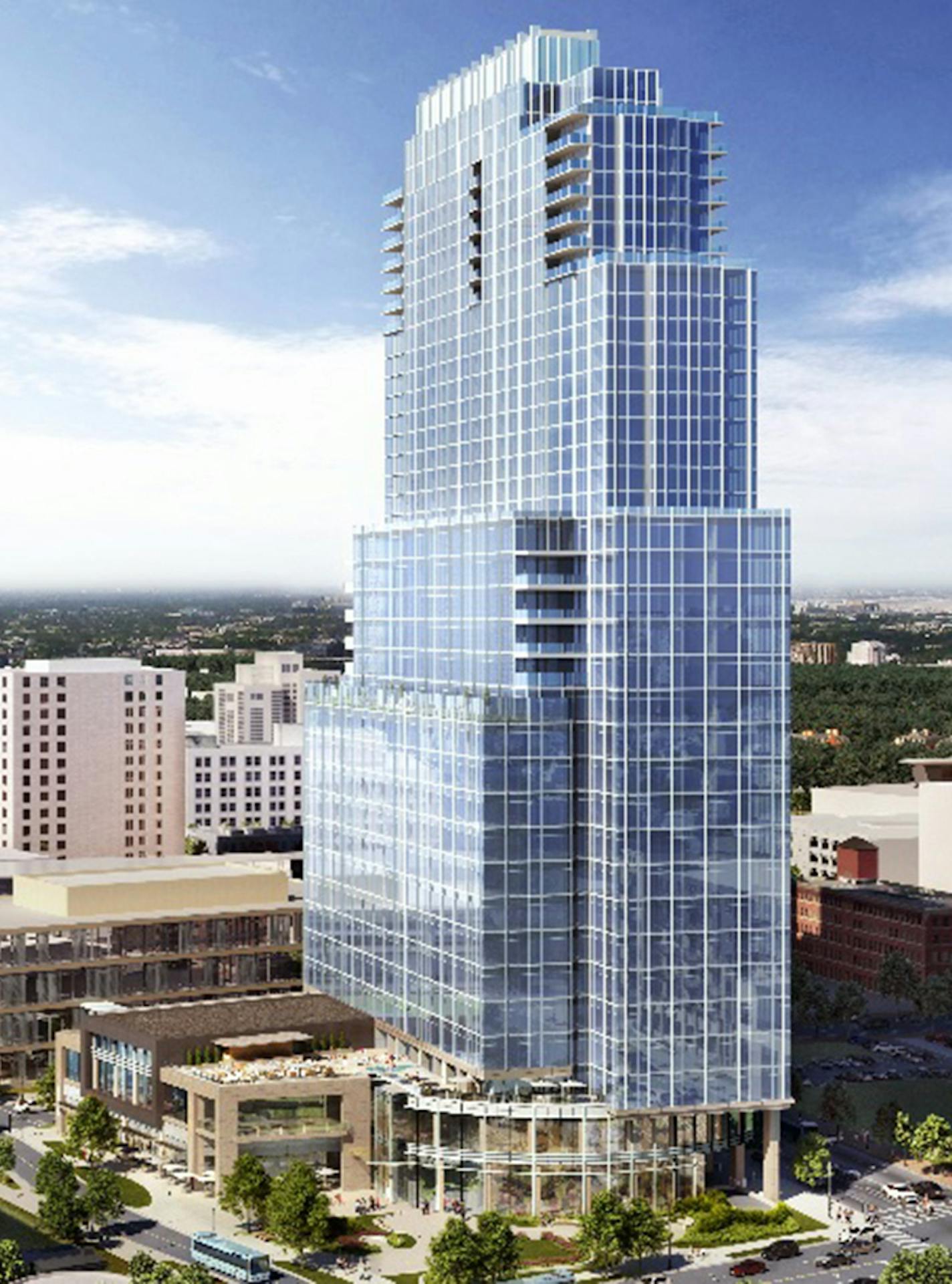 The latest rendering shows that the Gateway, a new skyscraper planned by United Properties for downtown Minneapolis, may be 36 stories, three stories higher than envisioned just two months ago.