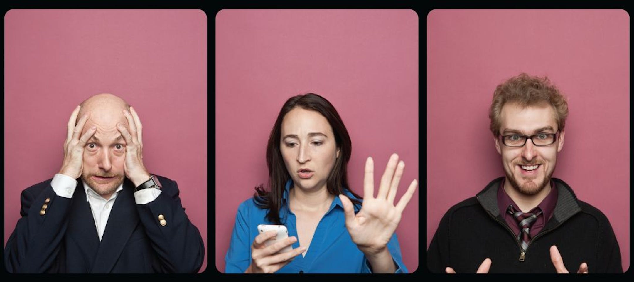 Matt Sciple, Mo Perry and Christopher Kehoe in "Oh, the Humanity."