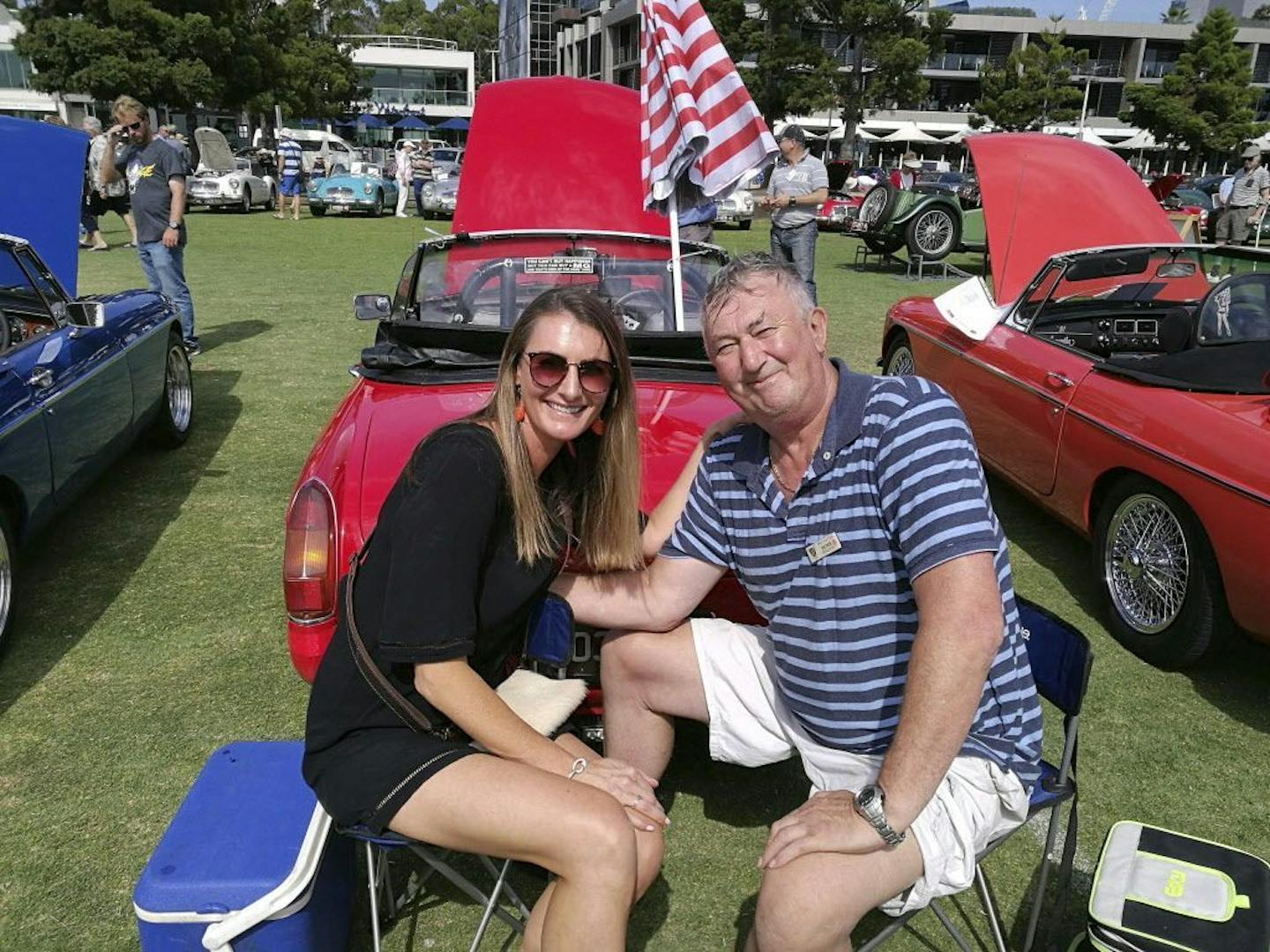 In this March 12, 2018, photo, provided by Peter Peacock, Gypsy Diamond, left, meets her biological father Peter Peacock for the first time in Geelong, Australia. Peacock donated sperm anonymously nearly 40 years ago and was told that his offspring would never know his identity. A new state law retroactively erasing the anonymity of sperm and egg donors helped Diamond track down Peacock after a years-long search.