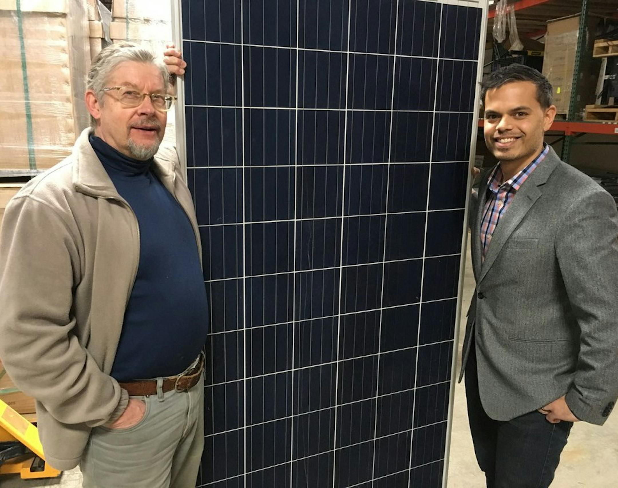 CEO Ralph Jacobson, the 1991 founder of IPS Solar, and Chief Development Officer Eric Pasi, lead a fast-growing pioneer of the Minnesota solar industry. Photo:Neal.St.Anthony@startribune.com