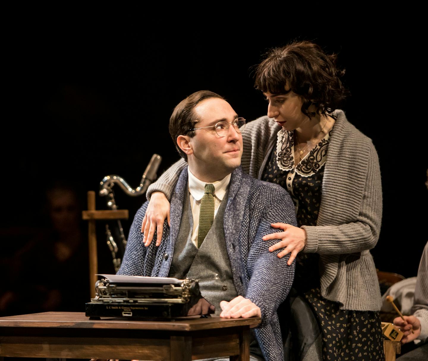 Hugh Kennedy as Avram and Miriam Schwartz as Chana in "Indecent" at the Guthrie Theater.