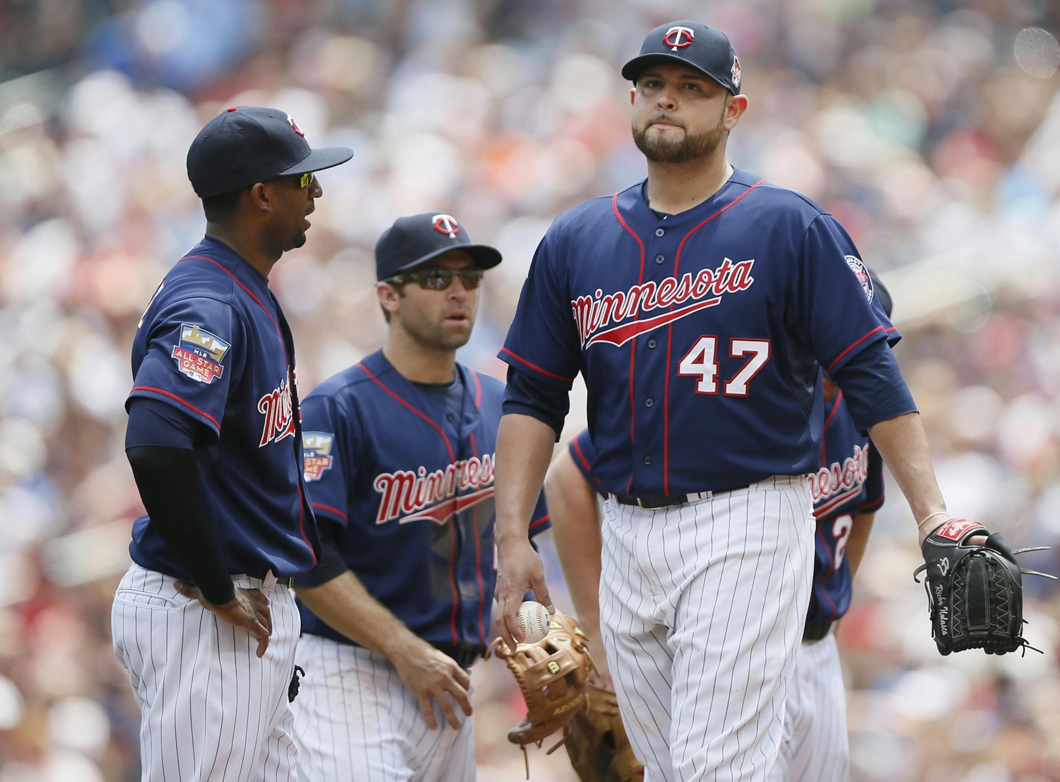 Twins pitcher Ricky Nolasco gave up six runs and seven hits in two innings in a loss to the Yankees on Sunday.