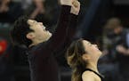 Maia Shibutani and Alex Shibutani celebrated after performing in the Championship Free Dance program Saturday night with a score of 115.47. The Shibut