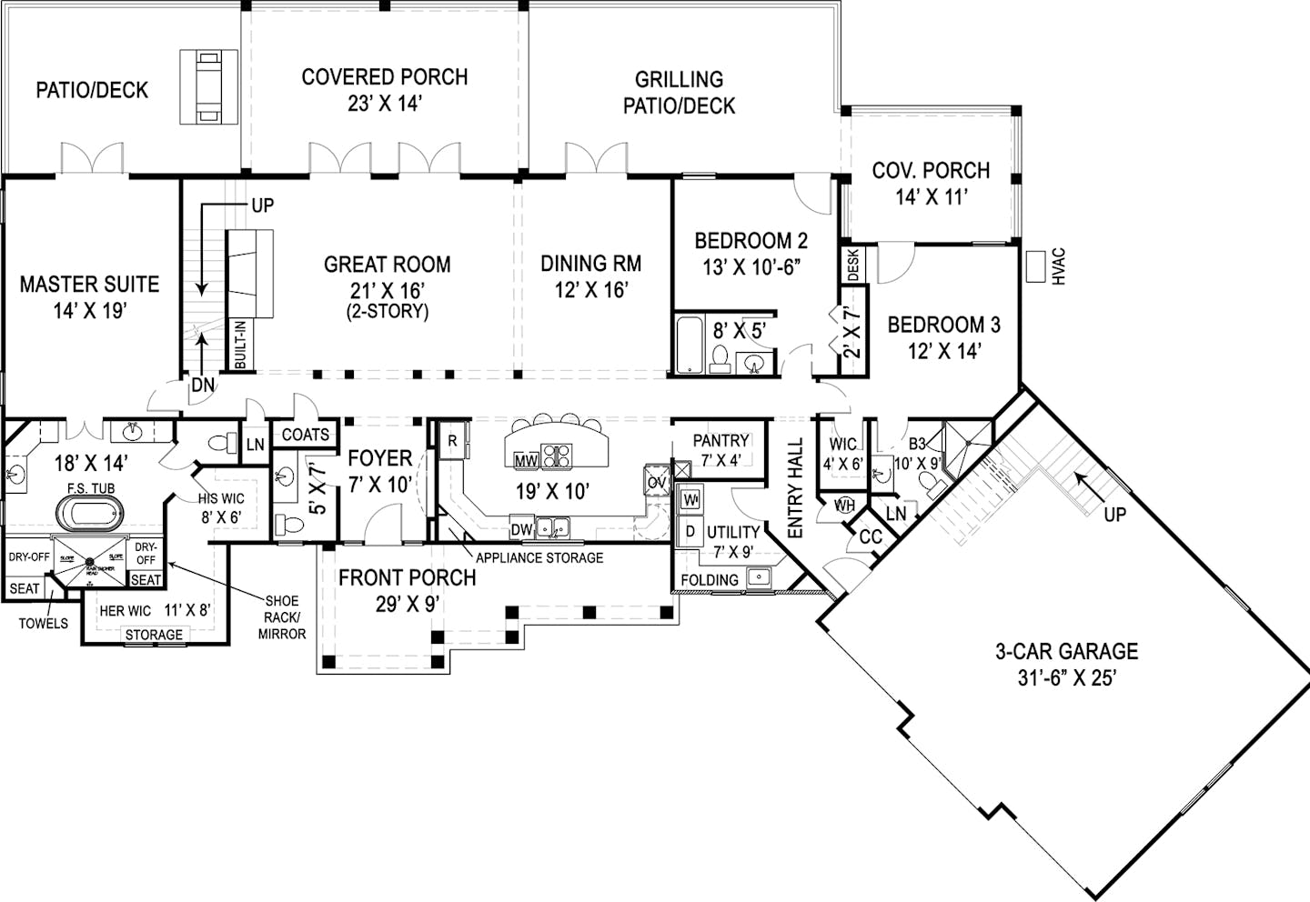 Craftsman-style home has plenty of flexibility and curb appeal. (for PLAN110616)