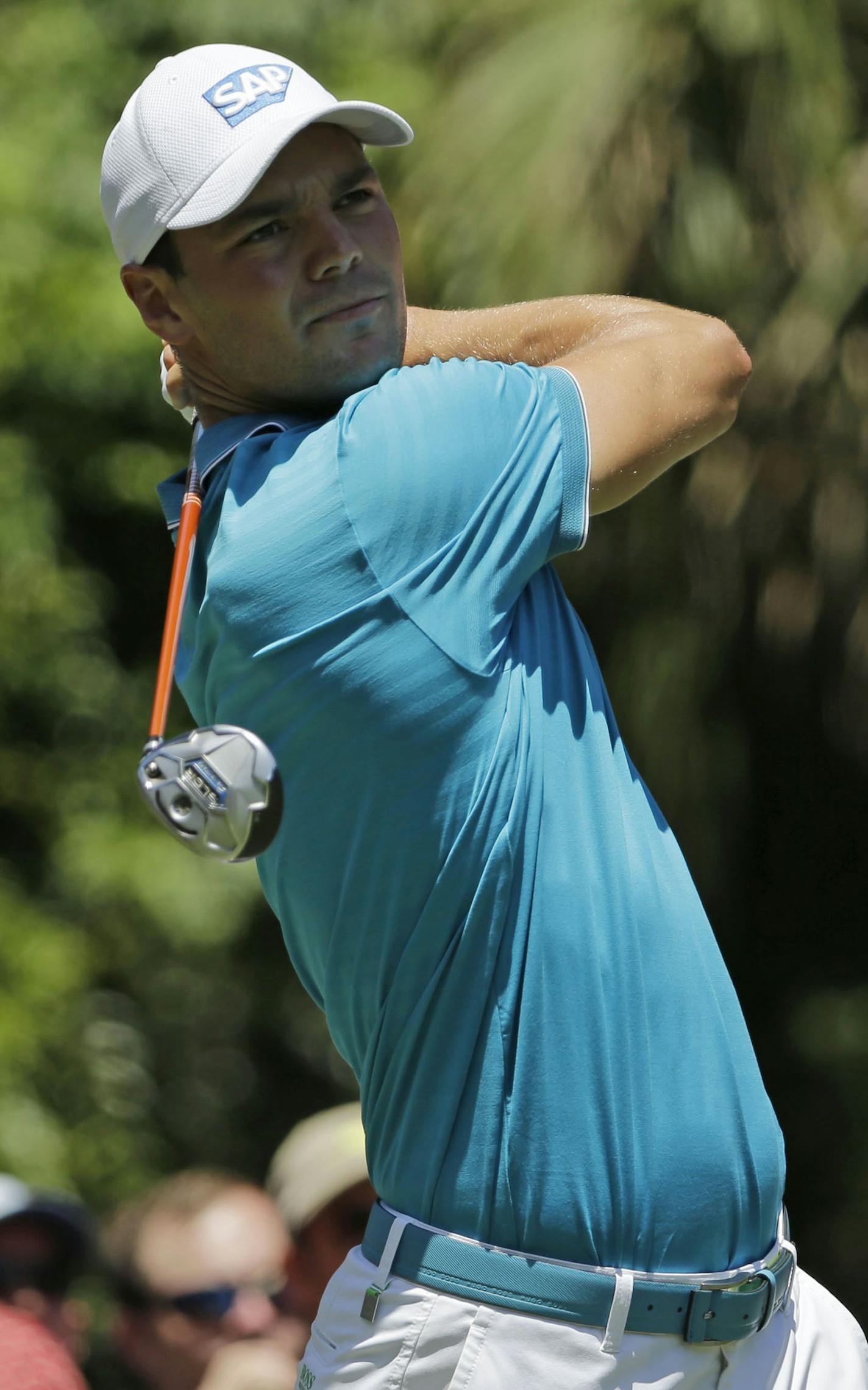 Martin Kaymer ,of Germany, hits from the second tee during the first round of The Players Championship golf tournament Thursday, May 7, 2015, in Ponte Vedra Beach, Fla. (AP Photo/Chris O'Meara)