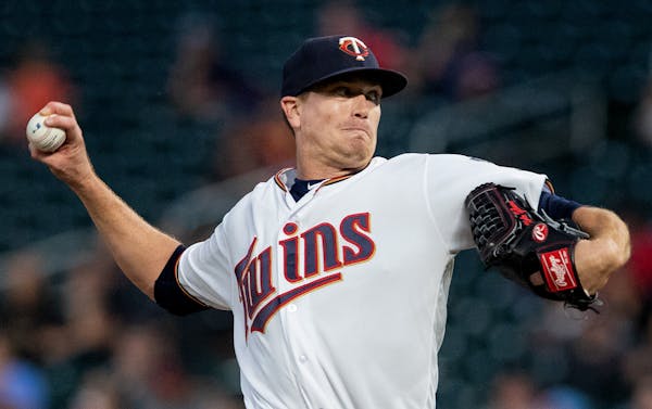 Minnesota Twins starting pitcher Kyle Gibson in the second inning.