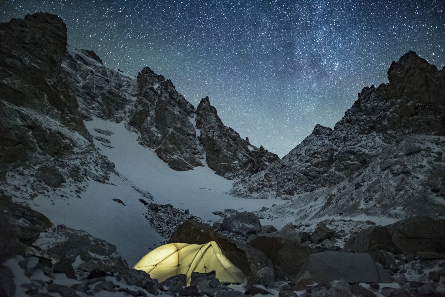 Base camp at Grand Teton. Photo by Jackson Hole Mountain Guides