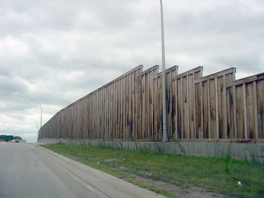 unlandscaped noise walls in Golden Valley. handout