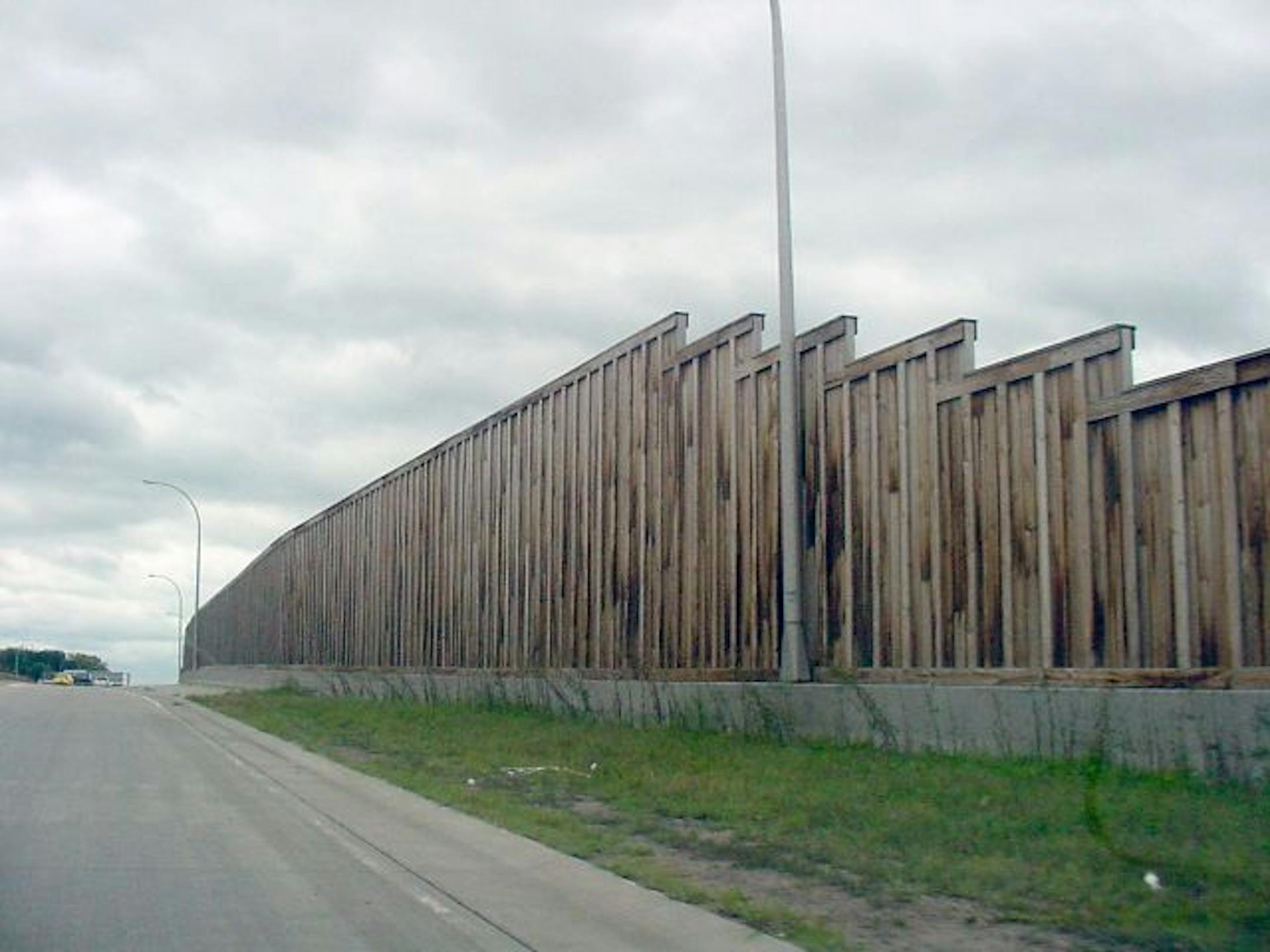 unlandscaped noise walls in Golden Valley. handout