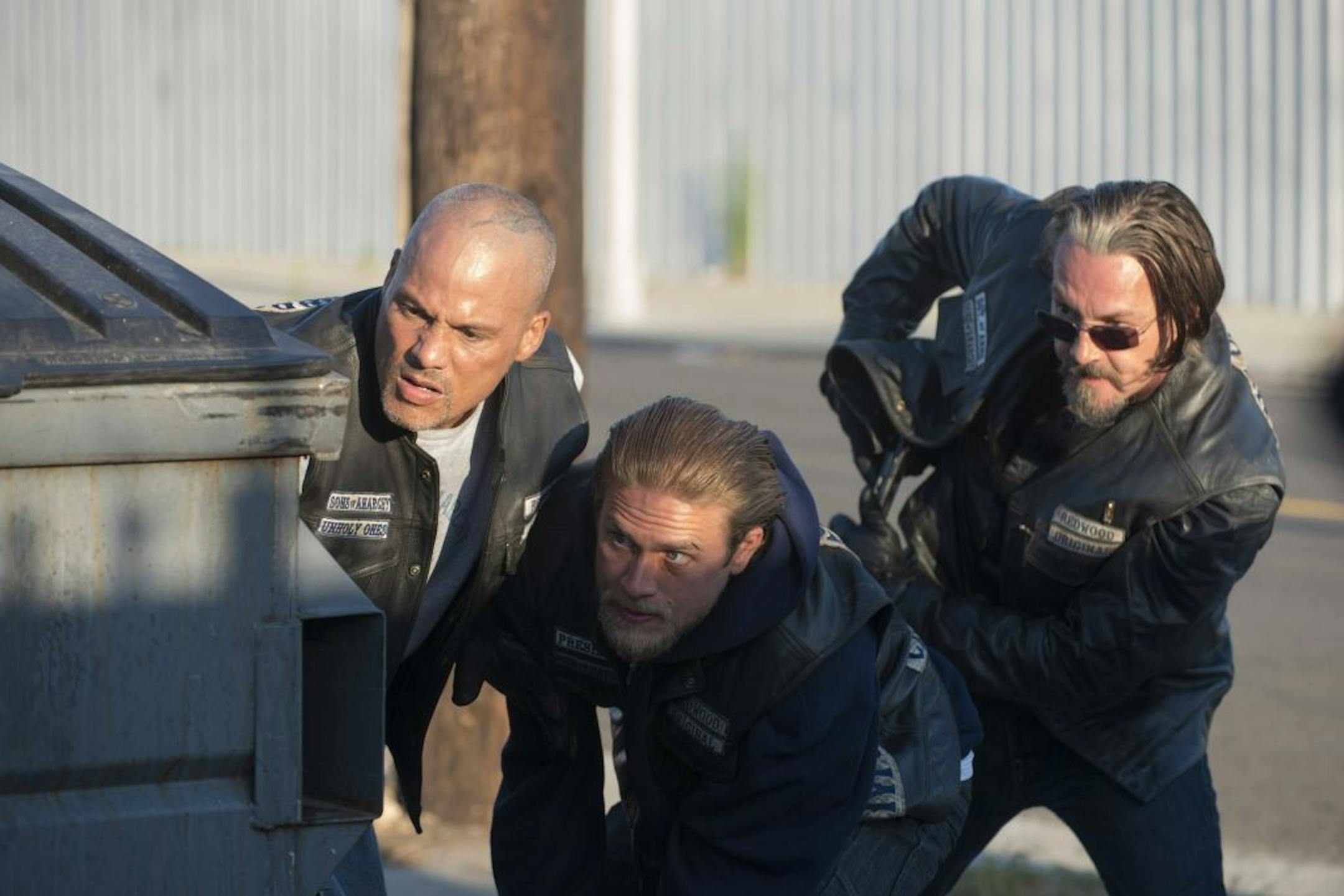 David Labrava, Charlie Hunnam and Tommy Flanagan in "Sons of Anarchy."