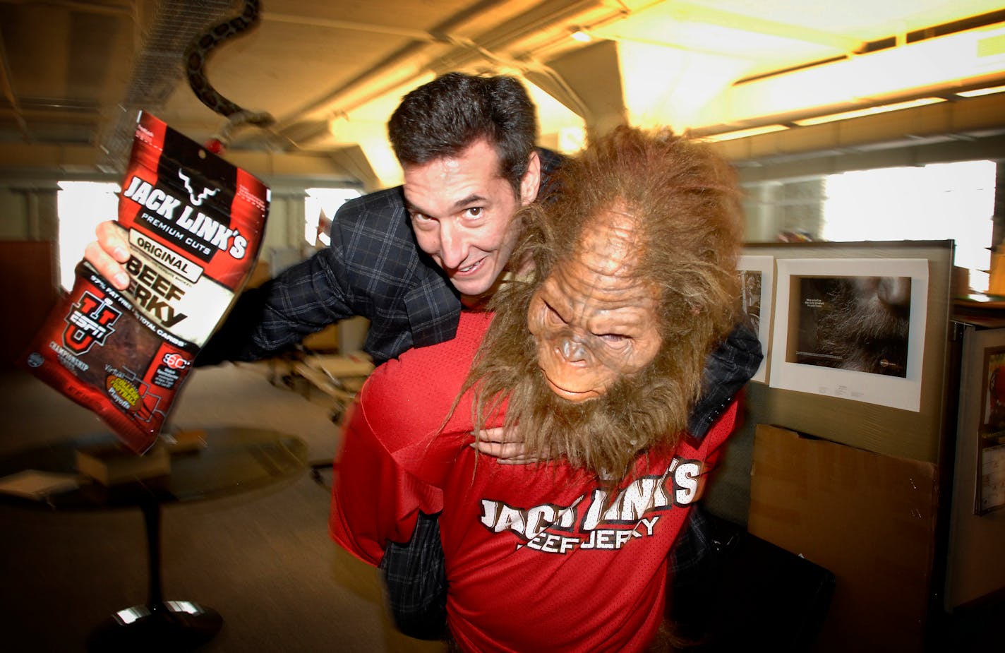 The Sasquatch ads, created by Minneapolis advertising agency Carmichael Lynch, have attracted an almost cult-like following. "There is a big viral component on YouTube," said Carmichael CEO John Colasanti, photographed here with Bigfoot. "There's been 4 million hits on YouTube. You don't pay for that."