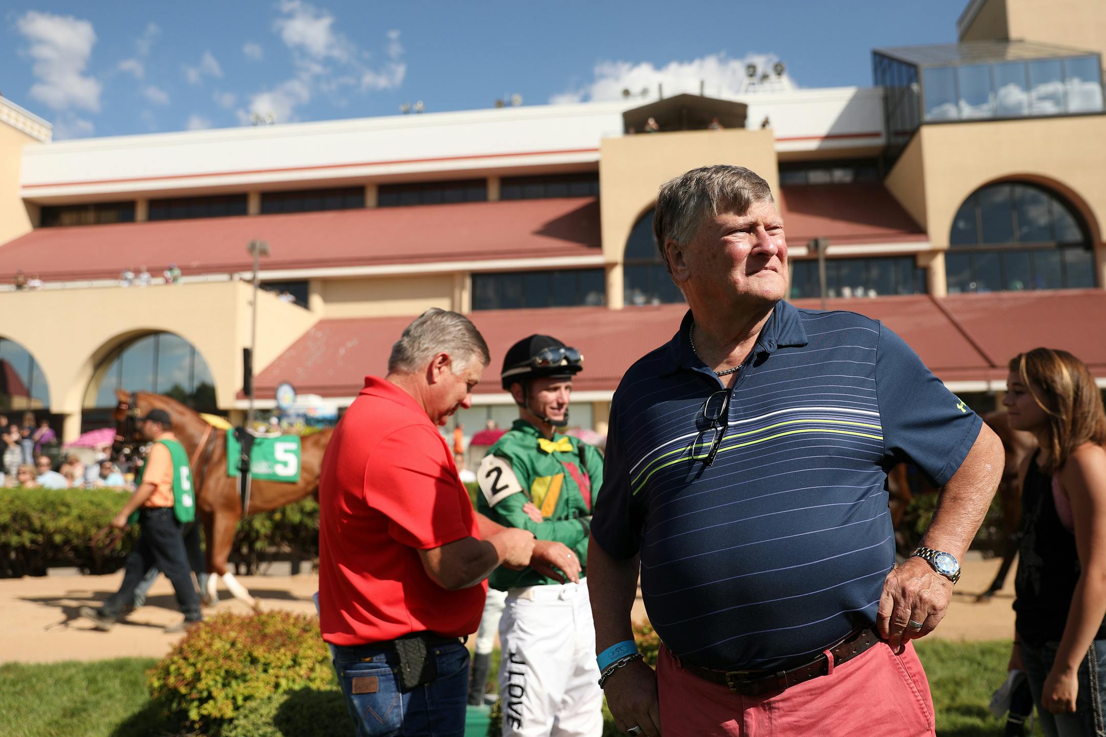 Race horse owner Pete Mattson waited in the paddock for Fireman Oscar, his third horse of the day, to race Saturday. ] ANTHONY SOUFFLE • anthony.souffle@startribune.com