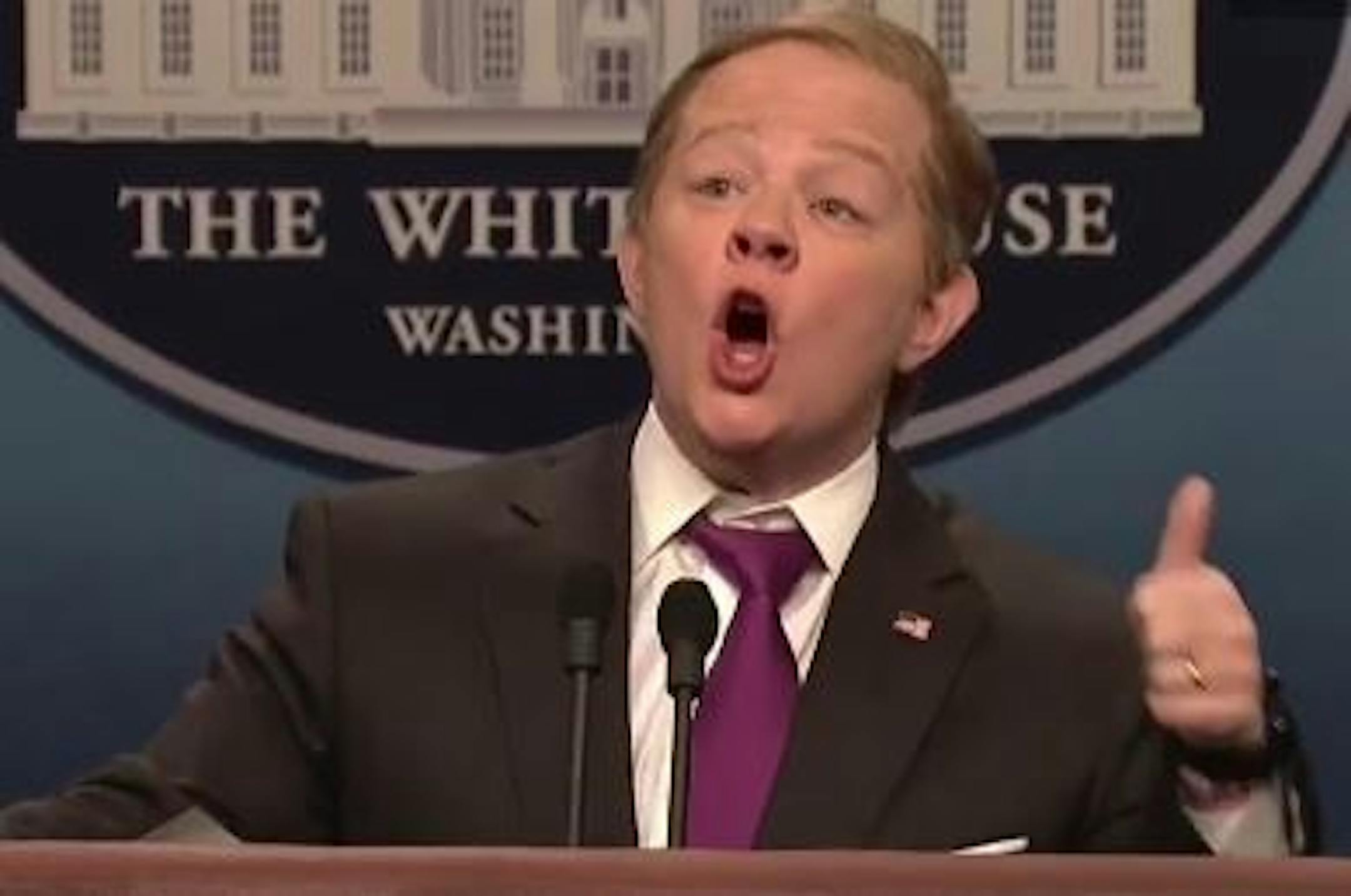 Melissa McCarthy as Sean Spicer opened "Saturday Night Live."