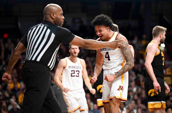 Gophers guard Braeden Carrington (4) in January.
